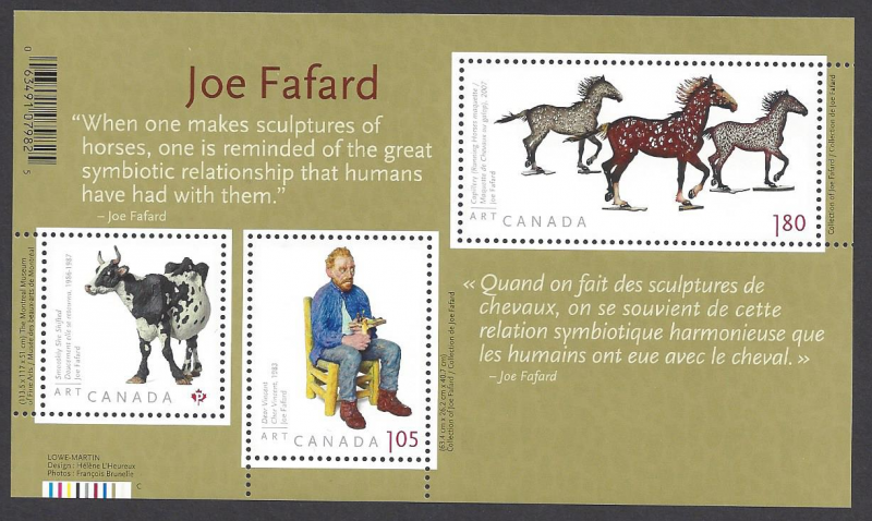 Canada #2523 MNH ss, sculptures by Joe Fafard, issued 2012