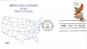 #1966 Indiana Birds - Flowers Unknown FDC