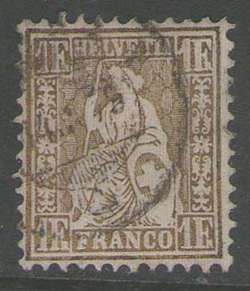 Switzerland 1862 Sc 50  FU  #c637