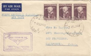 1949, 1st Flt, Official Canadian Airmail, Sydney, Australia, See Remark (32459)