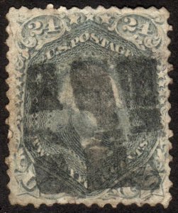 1862, US 24c, Washington, Used, Sc 78b