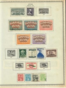 Cuba Stamp Collection On Album Pages Mixed Condition Lot