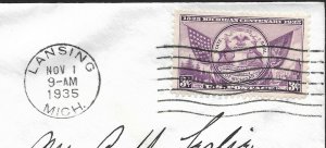 Doyle's_Stamps: 1935 Michigan Centennial First Day Cover, Scott #775