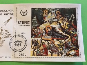 Cyprus First Day Cover 3 Wise Men Christmas 1972 Stamp Sheet Stamp Cover R43173