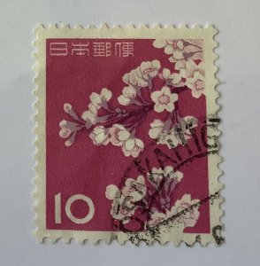 Japan 1961  Scott 725 used -  10y,  Cherry blossoms