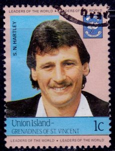 St. Vincent & Grenadines, Union Island,1984, N.Hartley -Cricket Player 1c, used*