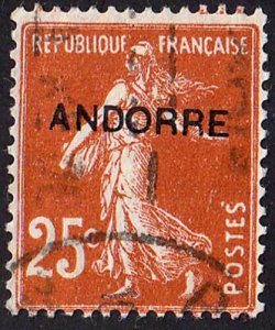 Andorra French Scott 8 Used.