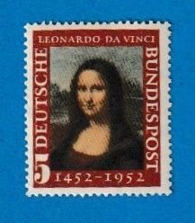 GERMANY SCOTT#687 1952 5pf MONA LISA PAINTING - MNH