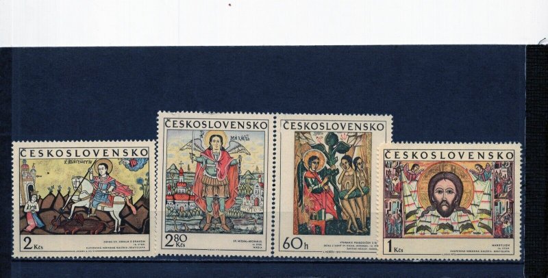 CZECHOSLOVAKIA 1970 PAINTINGS/SLOVAK ICONS SET OF 4 STAMPS MNH