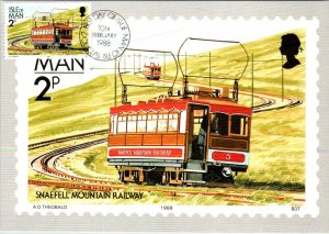 Isle of Man 347-358 Trams Trains Set of Twelve Maxi Cards U/A FDC