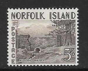 NORFOLK ISLAND SG18 1953 5/- SEPIA MNH