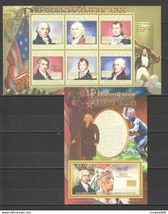 2010 Guinea American Presidents 4Th James Madison 1Kb+1Bl ** Bc377