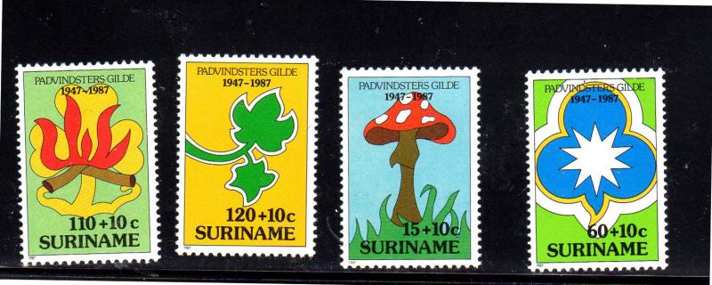 SURINAME #B356-B359  1987  GIRLS GUIDES    MINT VF NH O.G