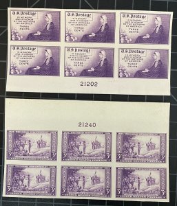 US Stamps-SC# 754 - 755 - PB’s Of 6 - NGAI NH  - SCV = $25.00