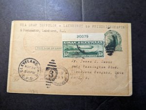 1930 USA Airmail LZ 127 Graf Zeppelin Cover Lakehurst NJ to Cleveland OH #C13