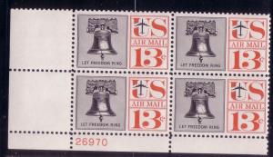    Plt Blk Sc# C62 13 Cent Airmail MNH #26970 LL