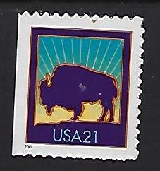 Catalog #3484 Single Stamp From Booklet Pane Buffalo Bison Wildlife