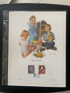 Isle of man year of the child  FDC panel big size, plastic holder