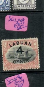 LABUAN  (PP2312B) 1899 4C/8C BOAT SG 104A  MOG  ANTIQUE OVER 100 YEARS OLD 