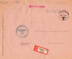Germany Soldier's Free Mail 1942 Munster (Lager) PPC Feldpost to Norden with ...