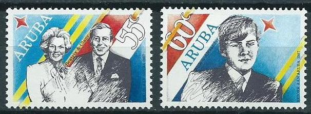 1987 Aruba Scott 25-26 State Visit MNH