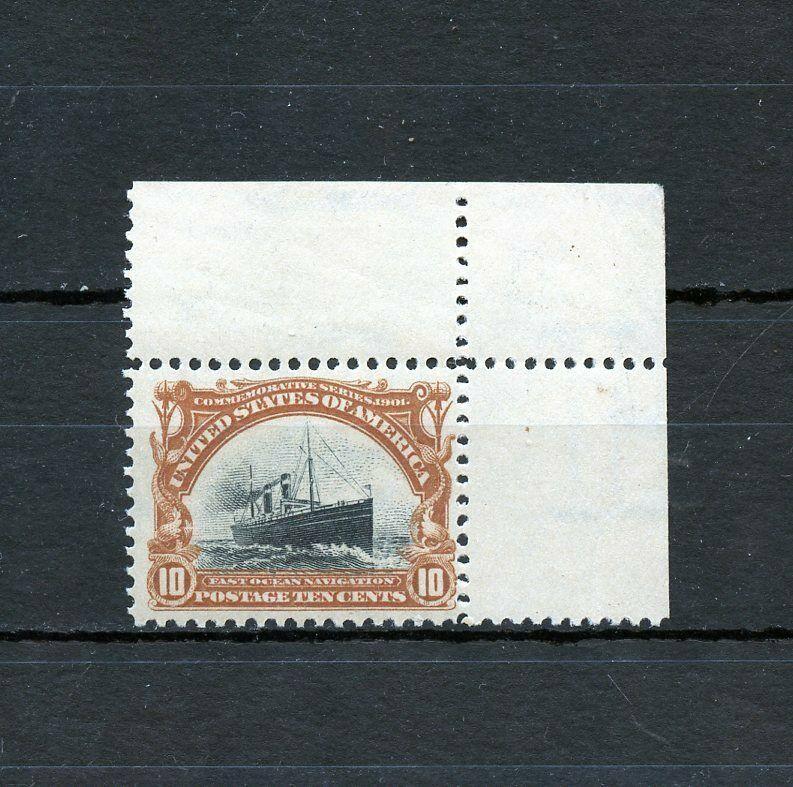 UNITED STATES  SCOTT#299 TOP RIGHT CORNER  MARGIN COPY MINT NH