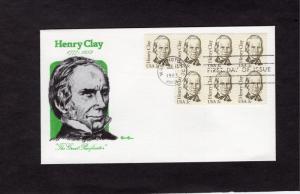 1846 Henry Clay, FDC w/7stamps, Tudor House