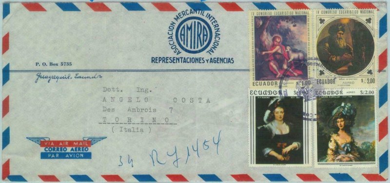 84278 - ECUADOR - POSTAL HISTORY -  AIRMAIL COVER to ITALY  1968 - ART Pictures