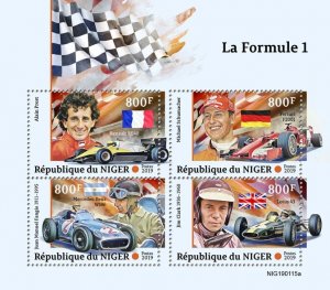 NIGER - 2019 - Formula 1 - Perf 4v Sheet - Mint Never Hinged