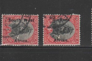 SOUTH WEST AFRICA #86a-b  1926  1p VAN REIBEEKS SHIP    F-VF USED