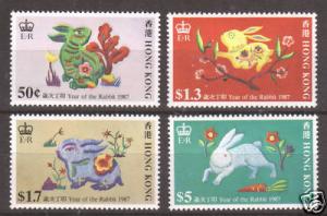 Hong Kong Sc 482-85 MNH. 1987 Year of the Rabbit cplt