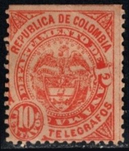 1887 Colombia State Of Panama Revenue 10 Centavos Coat Of Arms Telegraph Tax