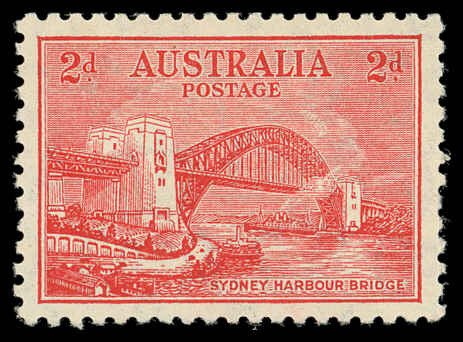 AUSTRALIA Sc 133 XF/MNH - 1932 2p Sydney Harbor Bridge