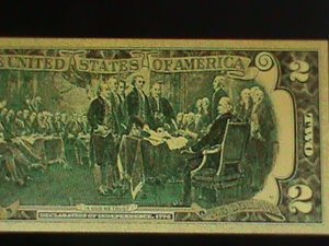 ​UNITED STATED-DONALD TRUMP & ELON MUSK-24 KARAT GOLD REPLICA $2-VF--EST.$35