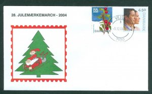 Denmark Cover. 2004. Santa,Sled. Vejle.“Christmas Seal Walk# 28. Sc#1275. #02