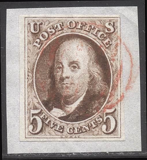 U.S. #1 Used BEAUTY - 1847 5c Red Brown