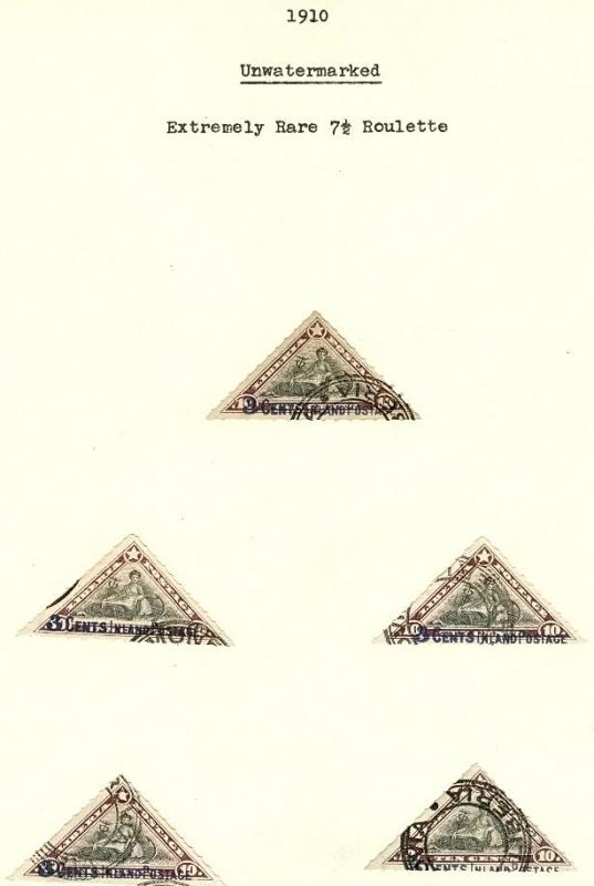 LIBERIA - Balance of Collector's study of the 1910-12 surcharged triangle issues