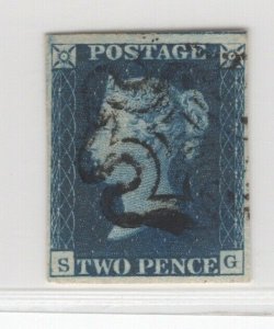 Great Britain #2 Used F-VF Fresh  (JH 4/26/21) GP