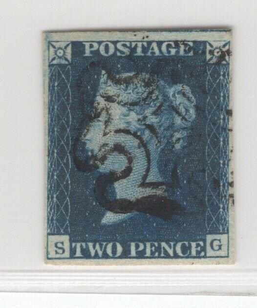 Great Britain #2 Used F-VF Fresh  (JH 4/26/21) GP