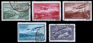 Romania Scott C17-C21 (1931) Used VF Complete Set, CV $15.50 B