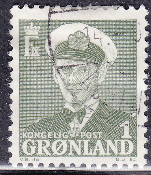 Greenland 28 USED 1950 King Frederik IX