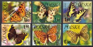 Poland Sc# 2227-2232 MNH 1977 Butterflies