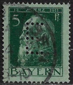 Germany: Bavaria #78 Used Stamp - Prince Luitpold - Perfin E