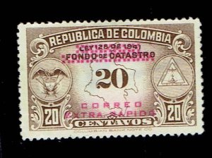 COLOMBIA SCOTT#C236 1953 COAT OF ARMS,MAP,EMBLEM - MNG