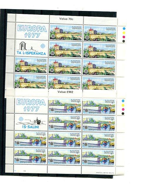 Malta 1972-1979  Europa 25  mini sheets   Mint VF NH