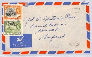 BRITISH GUIANA QEII Air Mail Cover *LODGE* CDS GB Cornwall Lanivet 1957 ZV160