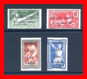 Lebanon 1924 #18-21, Olympic Ovpt Set Of 4  --  MNH