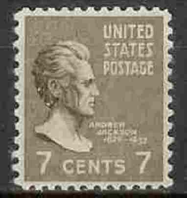 812 Andrew Jackson F-VF MNH single stamp