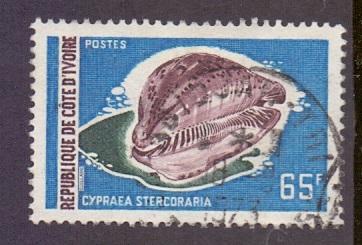 Ivory Coast 1971 Used marine life 65f..     #