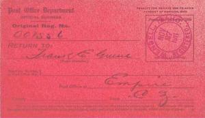 United States Idaho Wendell Registered 1911 violet double ring  Registry Rece...